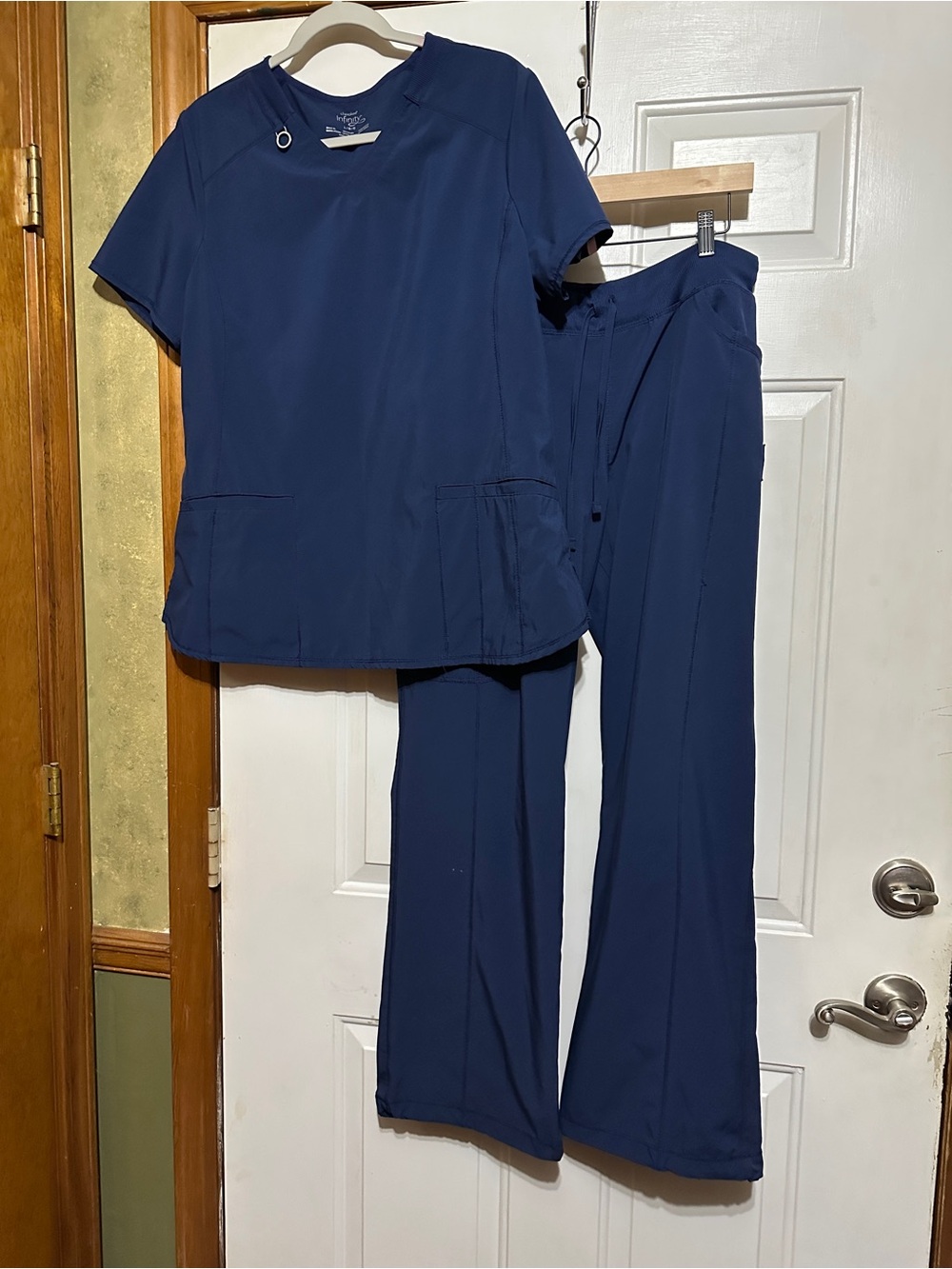 Unbranded Navy Wide-Leg Scrub Pants